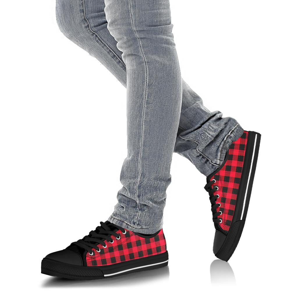 Red Buffalo Plaid Low Tops Sneakers