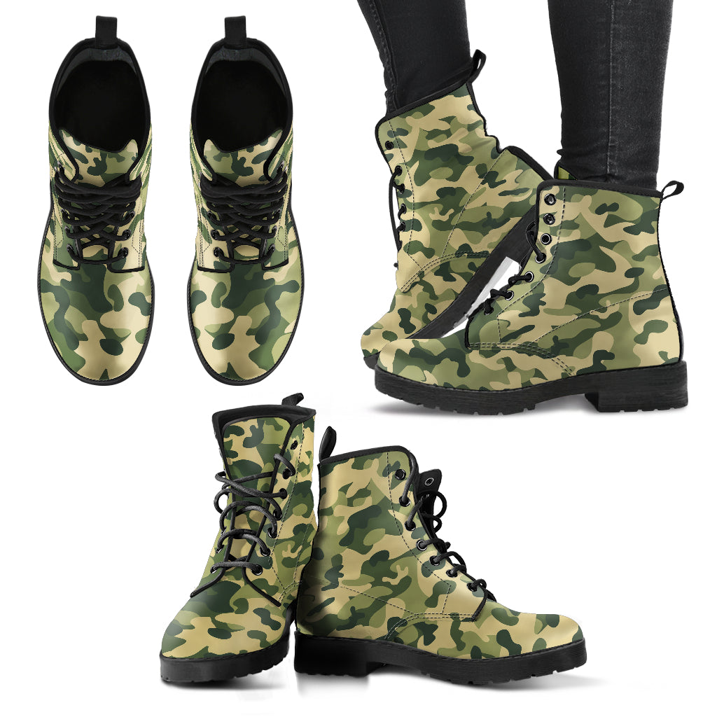 Green Tan Camo Combat Boots