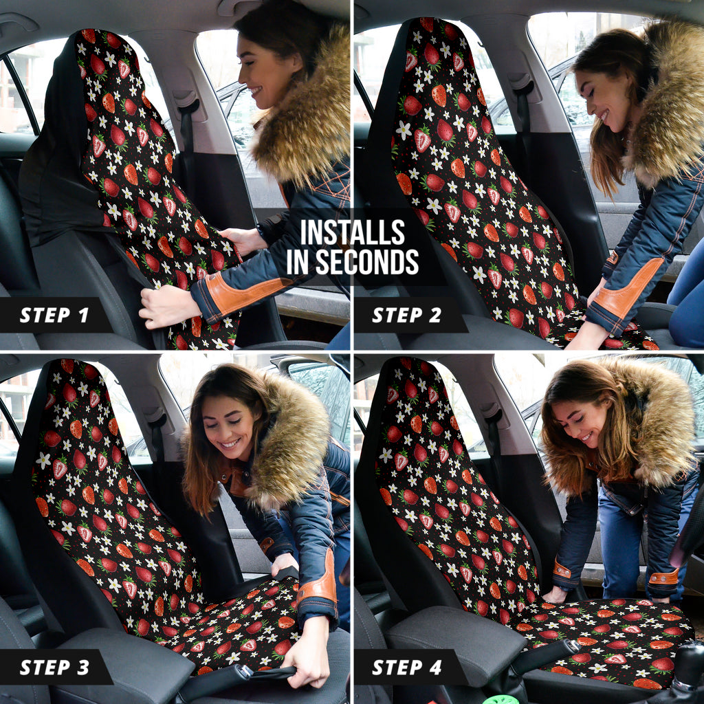 black strawberries car seat covers