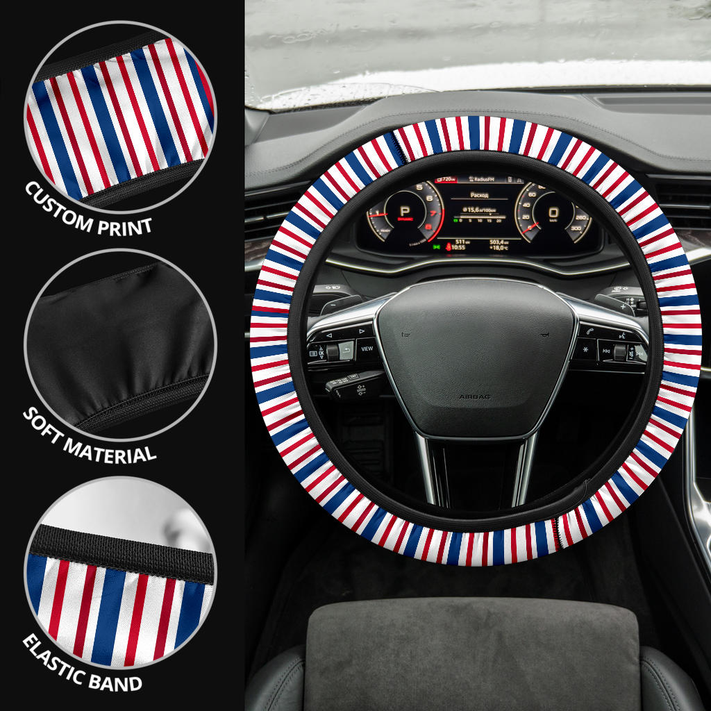 Patriotic Stripes (01)  Steering Wheel Cover