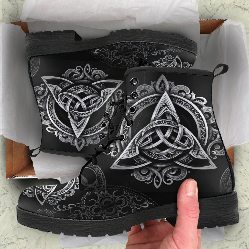 Witchy Triquetra Lace Up Ankle Boots
