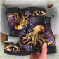 Purple Octopus Combat Boots Design #LN201