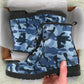 Blue Camo Combat Boots