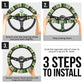 Green Cream Stripes Steering Wheel Cover