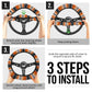 Orange Serape Steering Wheel Cover