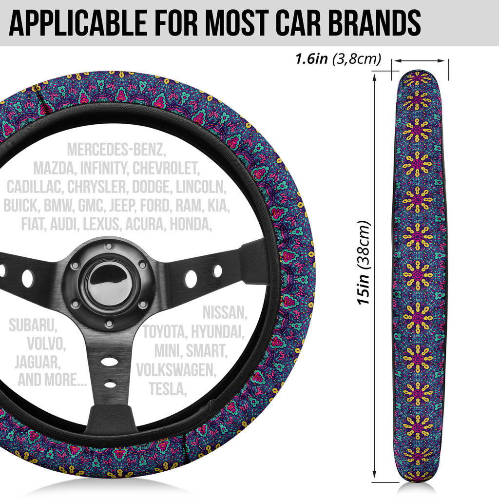Colorful Boho (A) Steering Wheel Cover