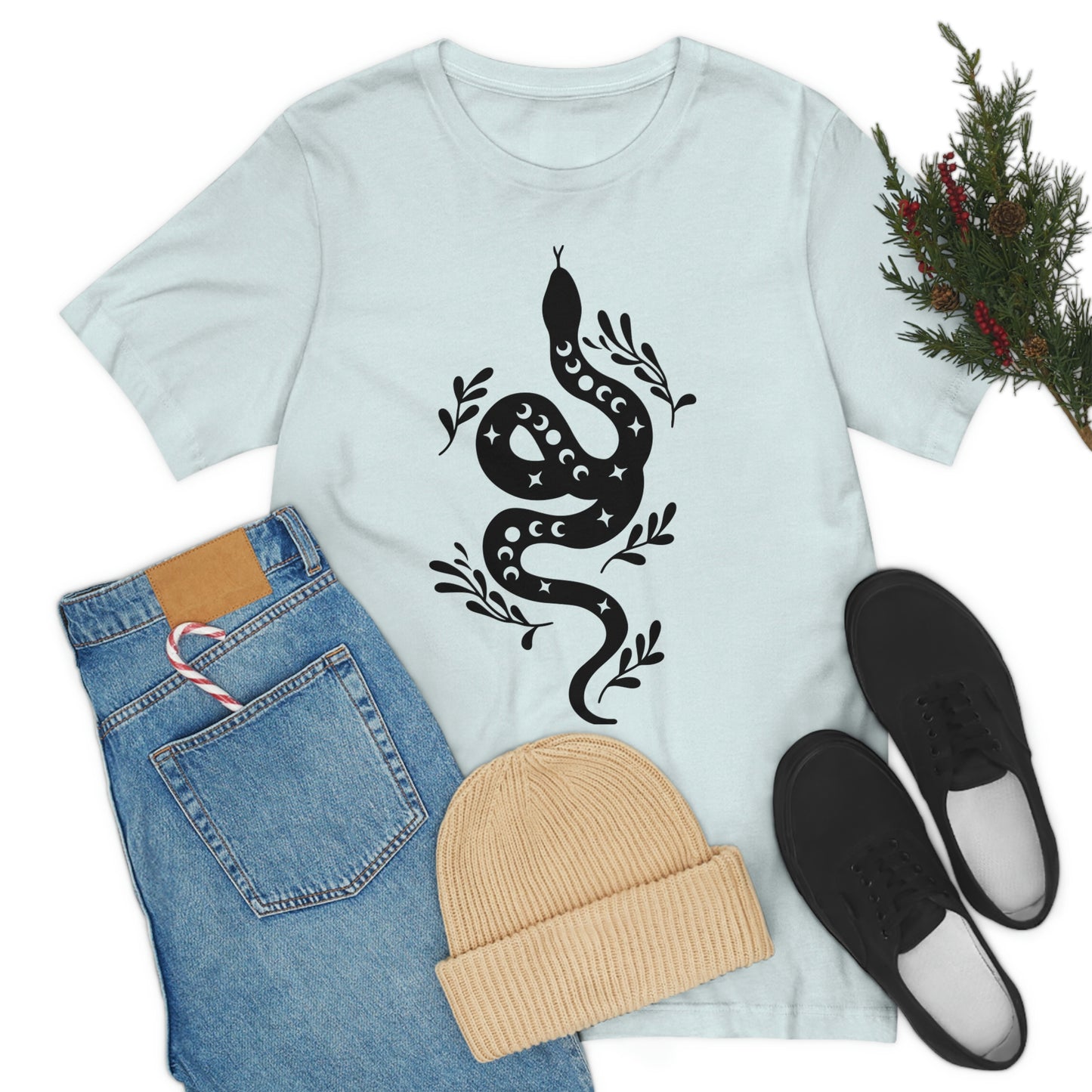 Celestial Snake Tee Shirt, Unisex Jersey Short Sleeve Tee