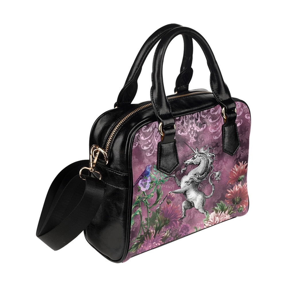 Pink Unicorn Fantasy Vegan Shoulder Bag