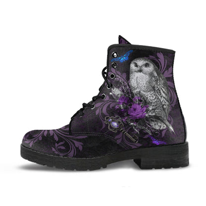 Purple Owls Vegan Leather Boots