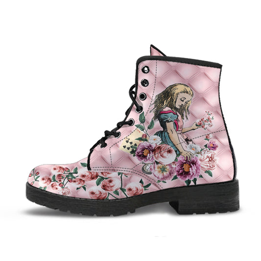pink alice in wonderland boots