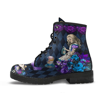 Purple Alice in Wonderland Purple Vegan Boots