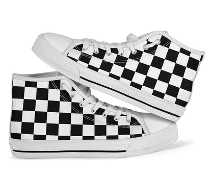 B&W Checkered No-Box Economy High Tops