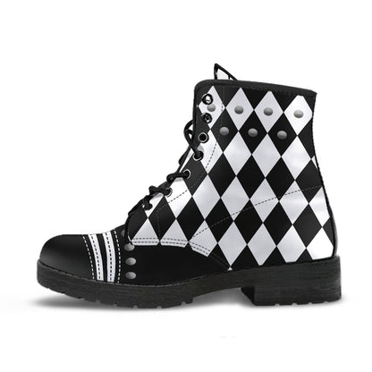 Black & White Diamonds Funky Boots Mens Womens
