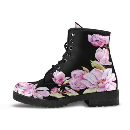 Pink Magnolias Floral Ankle Boots