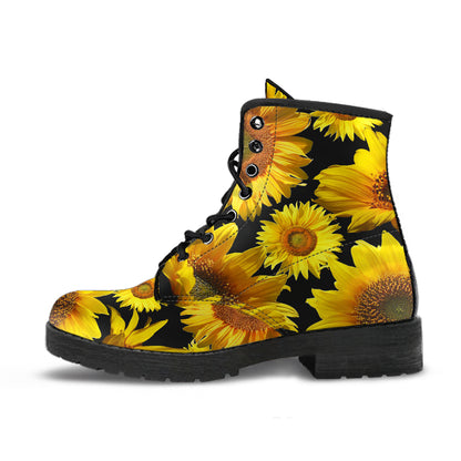Yellow Sunflowers Vegan Boots