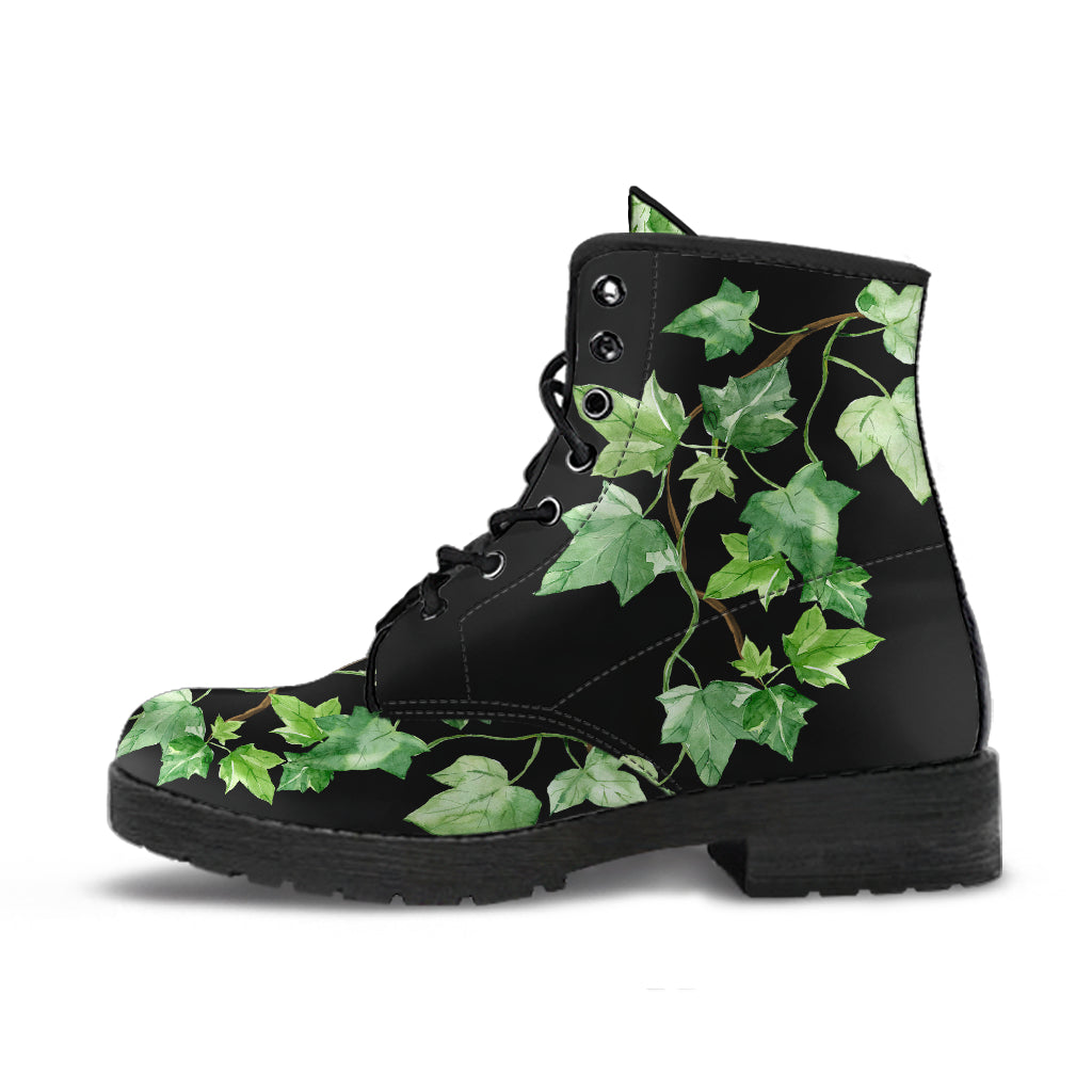 mens green ivy boots, cosplay costume boots, ankle boots