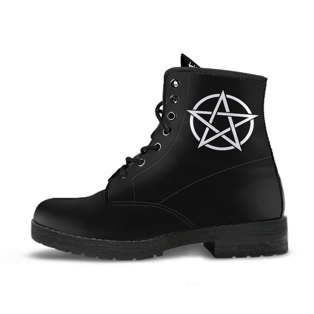 Pentacles Pentagrams Vegan Ankle Boots