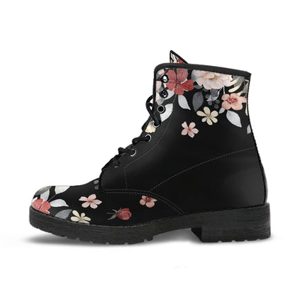 Larisa Flowers Black Ankle Boots