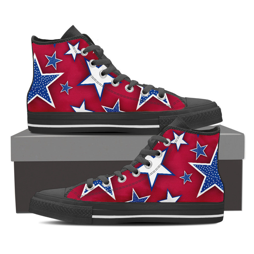 Men's Red  High Tops with Stars