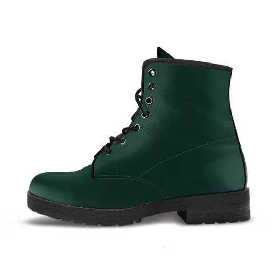 Dark Green Darker Vegan Boots Lace Up