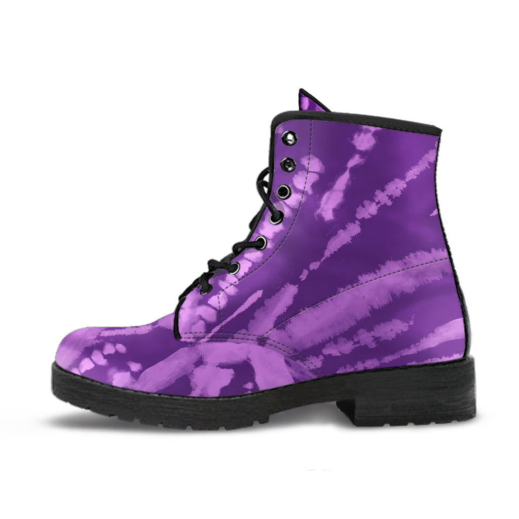 Purple Tie Dye Vegan Boots