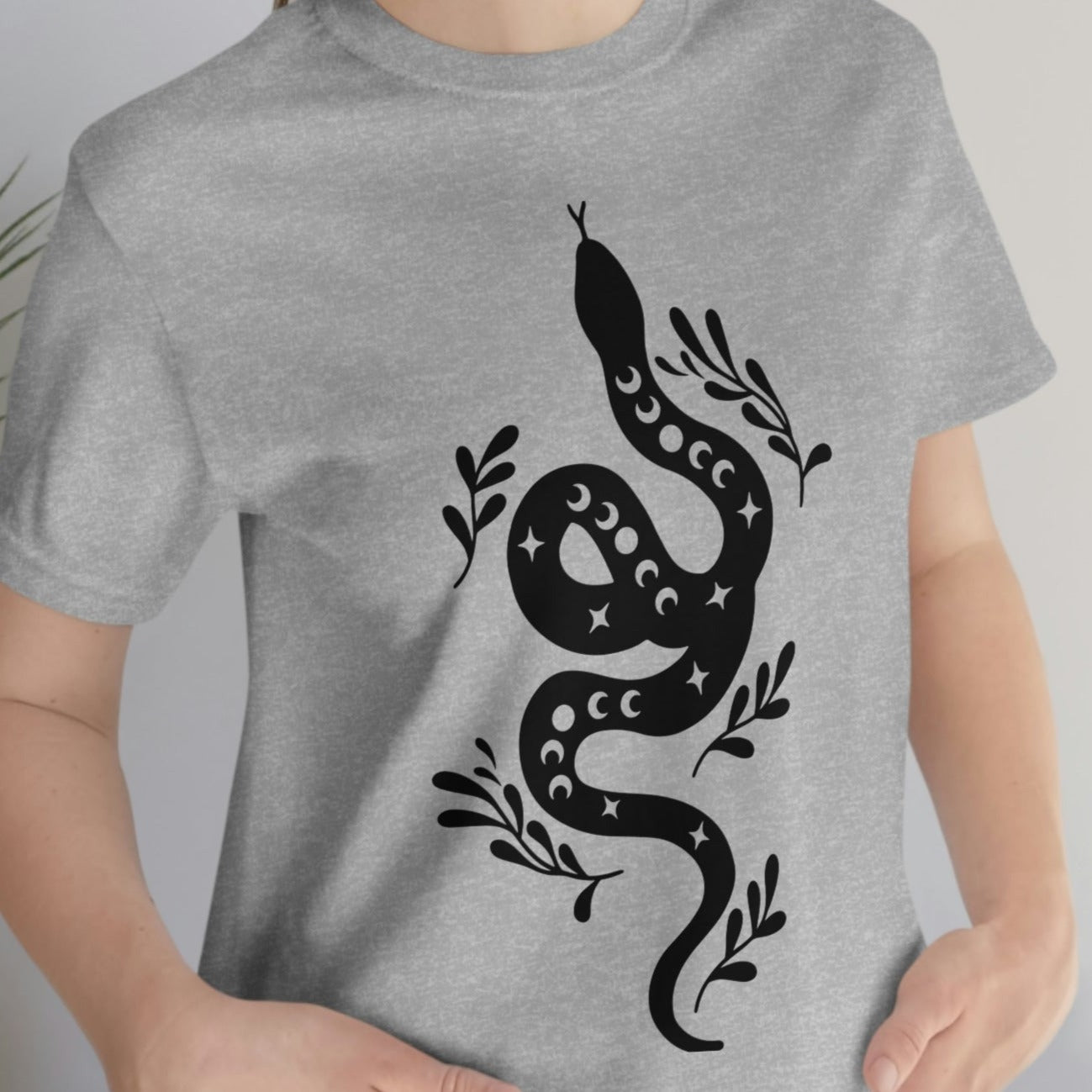 Celestial snake witchy tee for women