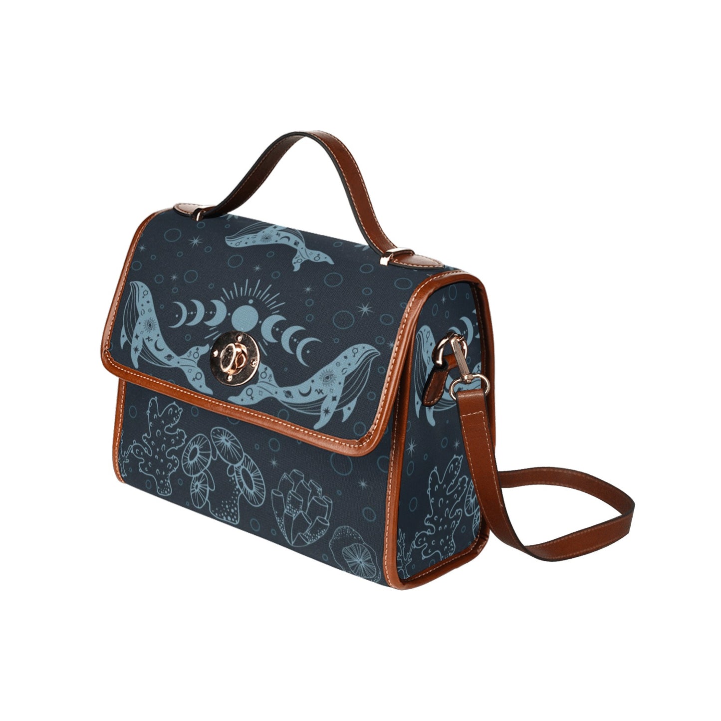 Blue Whale Moon Phases Purse