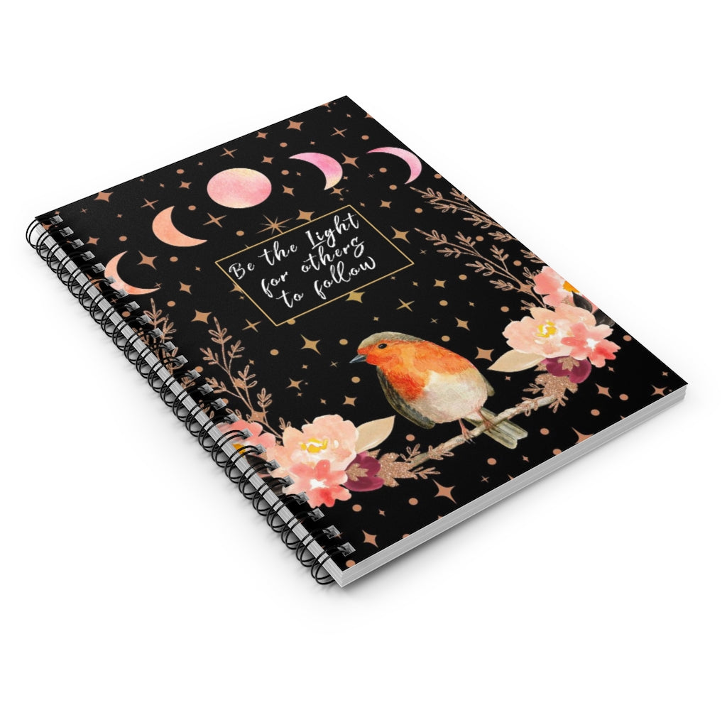 Songbird Be The Light - Spiral Notebook 8x6 - Ruled Line, Gift for Mom