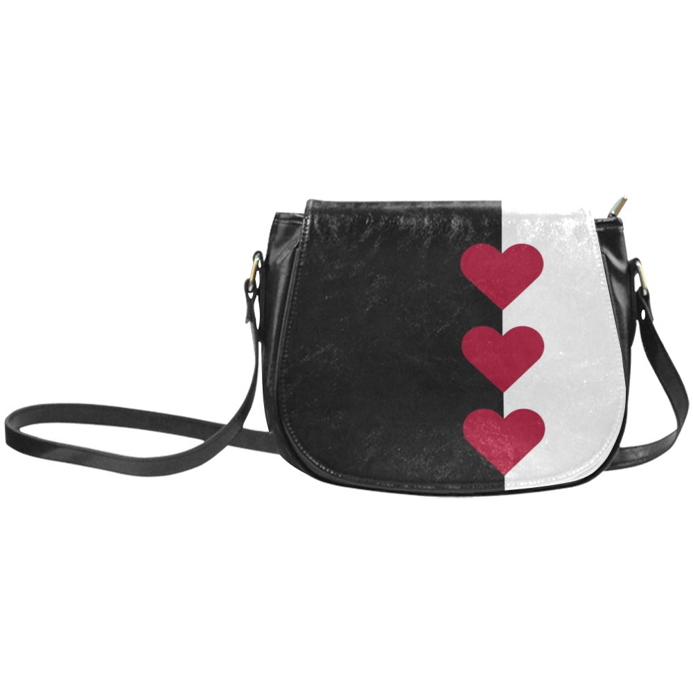 Queen of Hearts Large Saddlebag Purse Cross Body