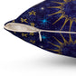 Blue and Gold Celestial Sun Moon - Spun Polyester Square Pillow Case with Zipper