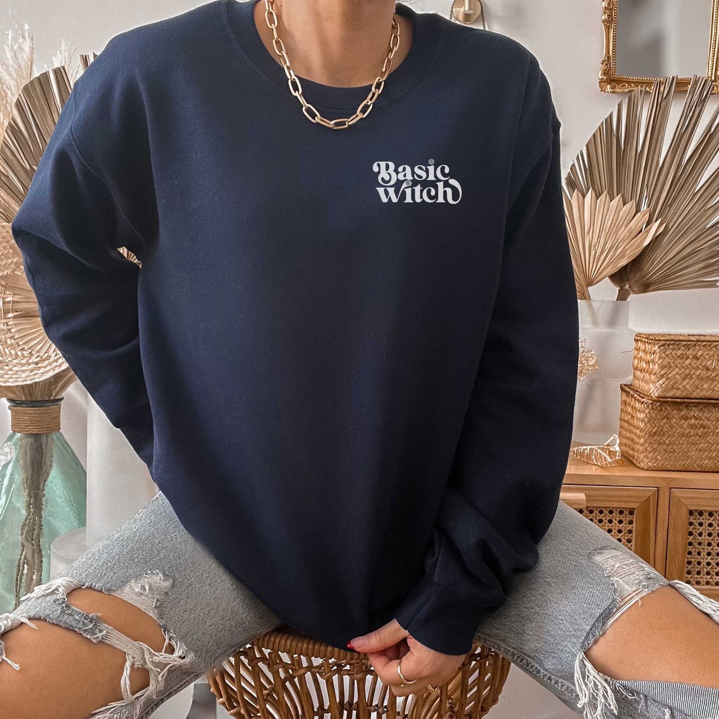 Basic Witch Sweatshirt | Unisex Long Sleeve Warm Shirt Mens Womens