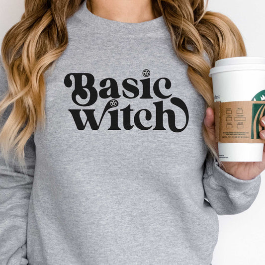 Basic Witch Sweatshirt | Unisex Long Sleeve Warm Shirt Mens Womens
