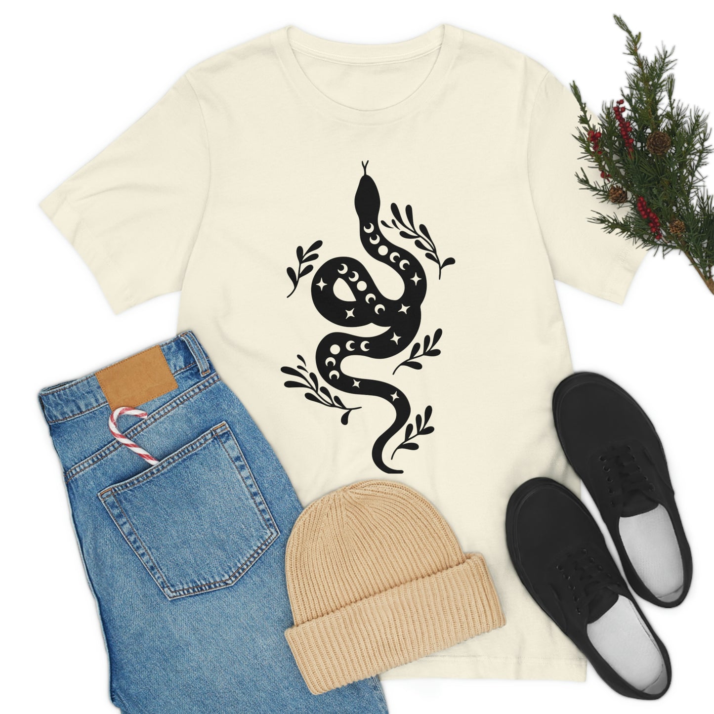 Celestial Snake Tee Shirt, Unisex Jersey Short Sleeve Tee