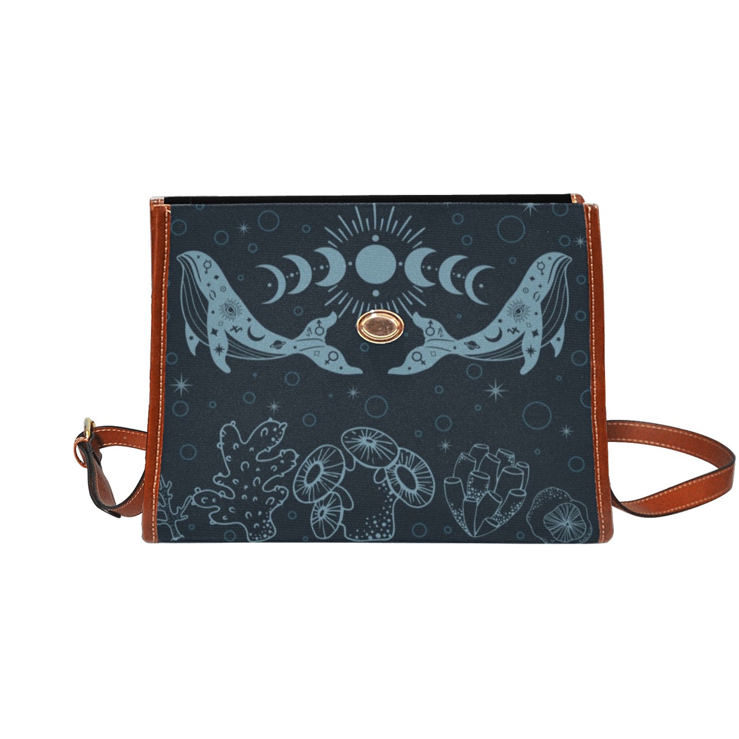 Blue Whale Moon Phases Purse