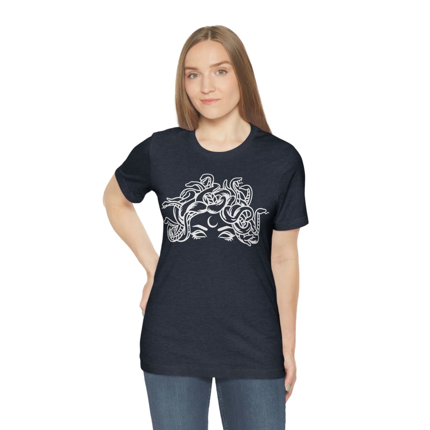 Medusa Head Snakes Comfy T-Shirt, Unisex Jersey Short Sleeve Tee