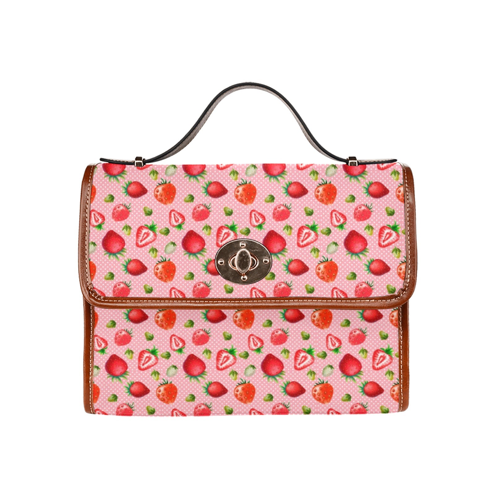 kawaii pink strawberries purse handbag