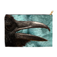 Black Crow with Turquoise Old World Map Accessory Pouches