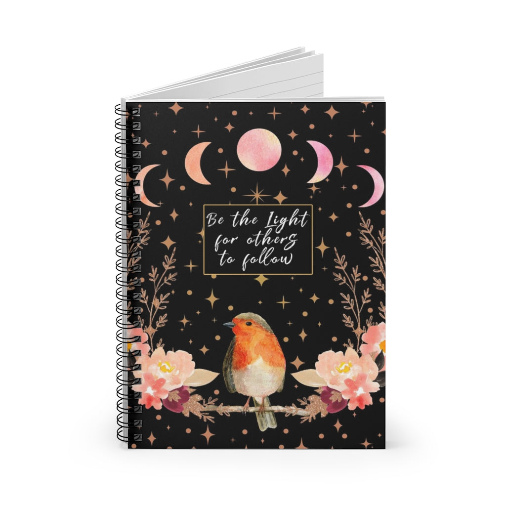 Songbird Be The Light - Spiral Notebook 8x6 - Ruled Line, Gift for Mom