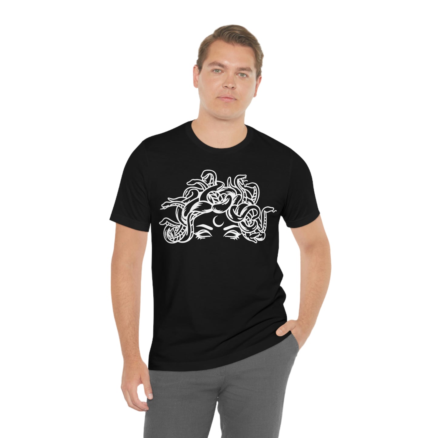 Medusa Head Snakes Comfy T-Shirt, Unisex Jersey Short Sleeve Tee