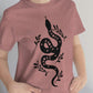 Celestial snake witchy tee for women heathered mauve cotton