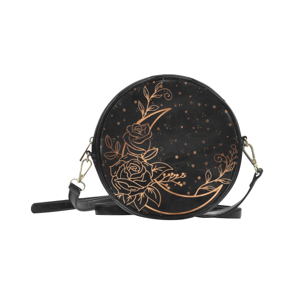 Moon Flowers Small Drum Bag Purse