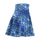 Blue Mermaid Scales Women's Skater Skirt Costume Cosplay Gift for Her Fantasy Skirt Circle Skirt