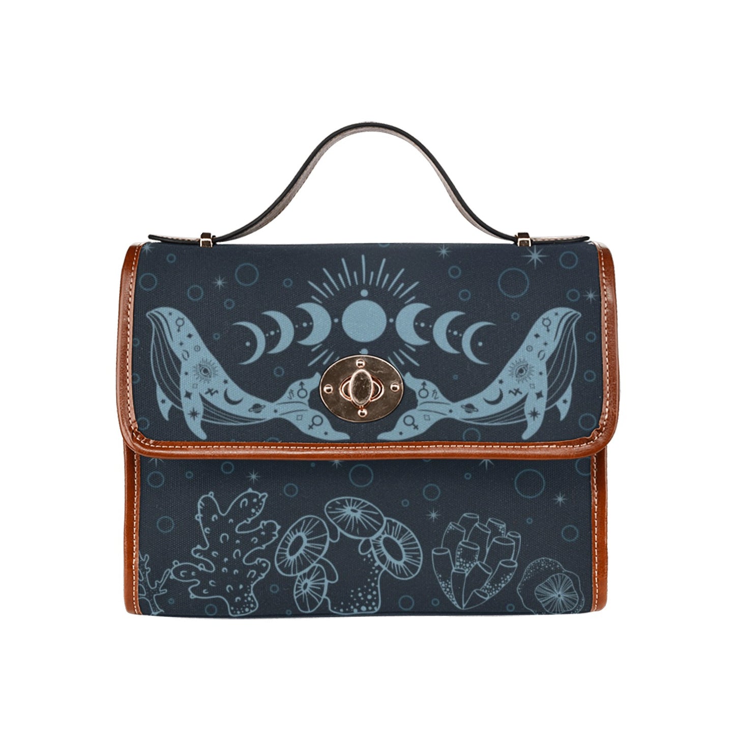 Blue Whale Moon Phases Purse