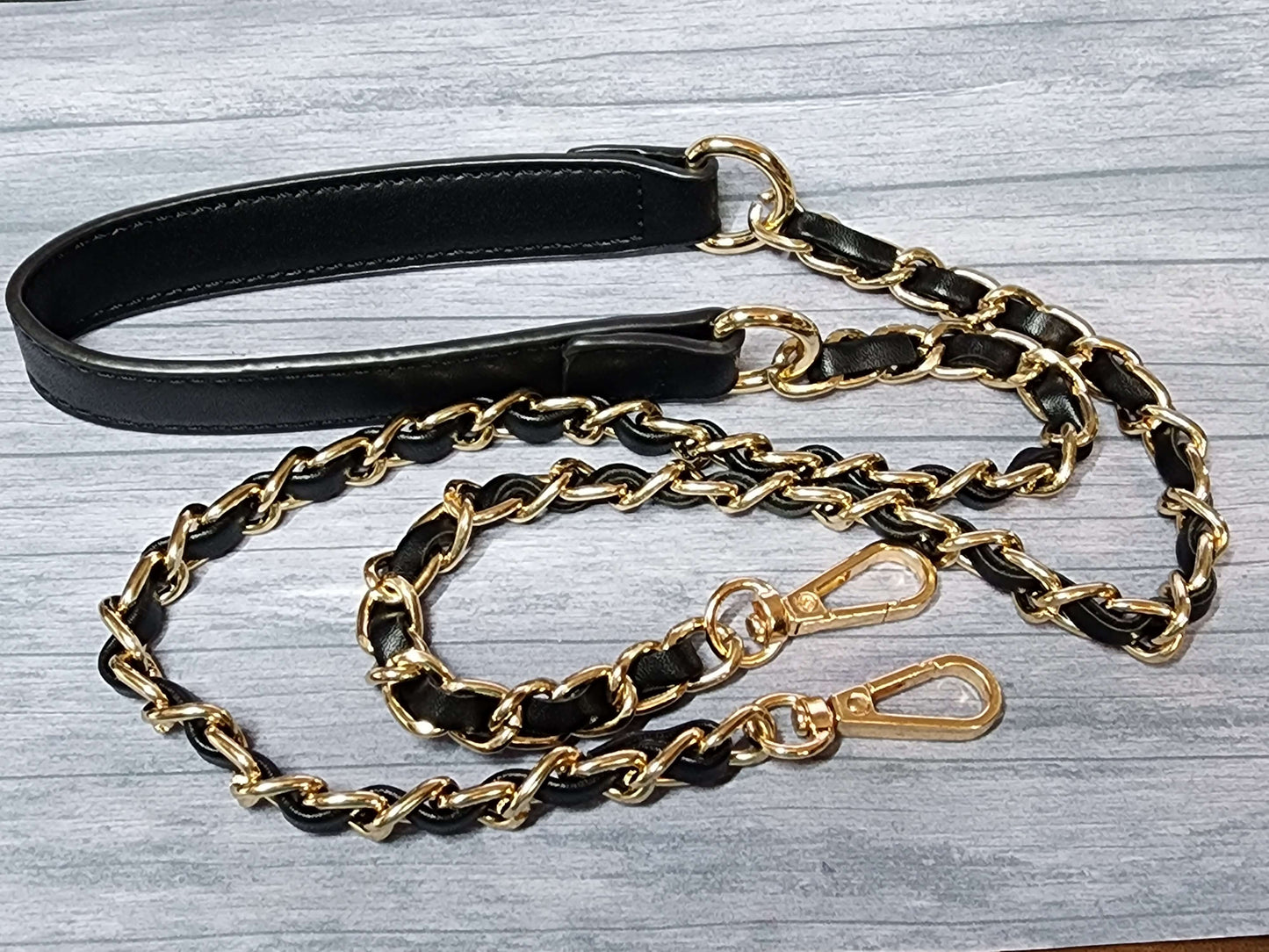 Black and Gold Chain Purse Strap 39 Inches