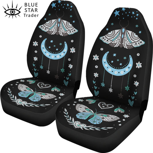 Blue Boho Butterfly Car Seat Covers (set of 2)
