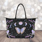 Witchy Purple Butterfly and Moon Phases Classic 15 Inch Handbag