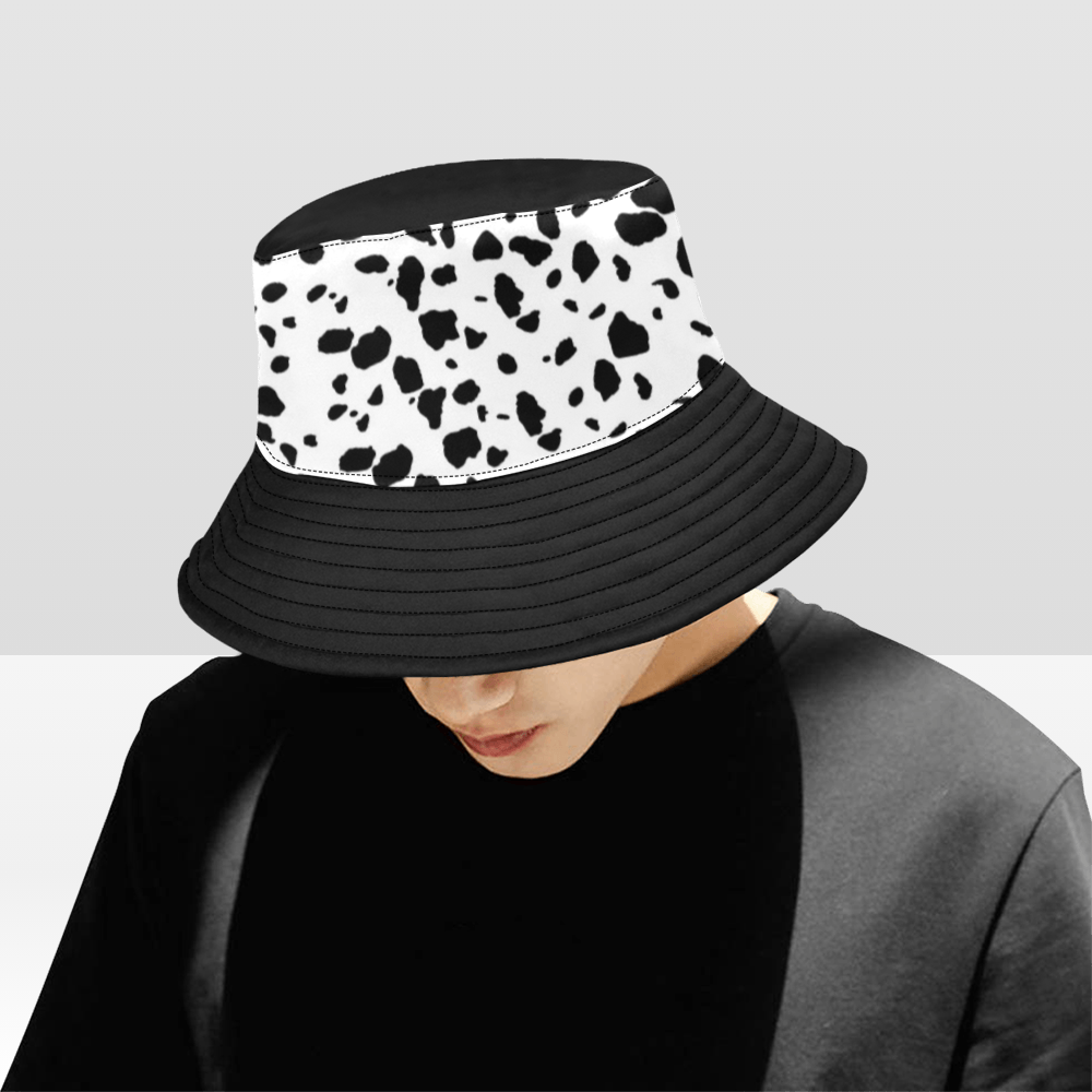 Dalmation Spots Adult Bucket Hat | Cruella Hat Cosplay Costume Halloween Costume Sun Hat Mens Womens