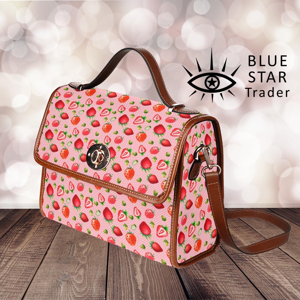 cute pink strawberries purse handbag