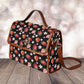 Kawaii Black Strawberries Purse, Canvas Satchel Bag