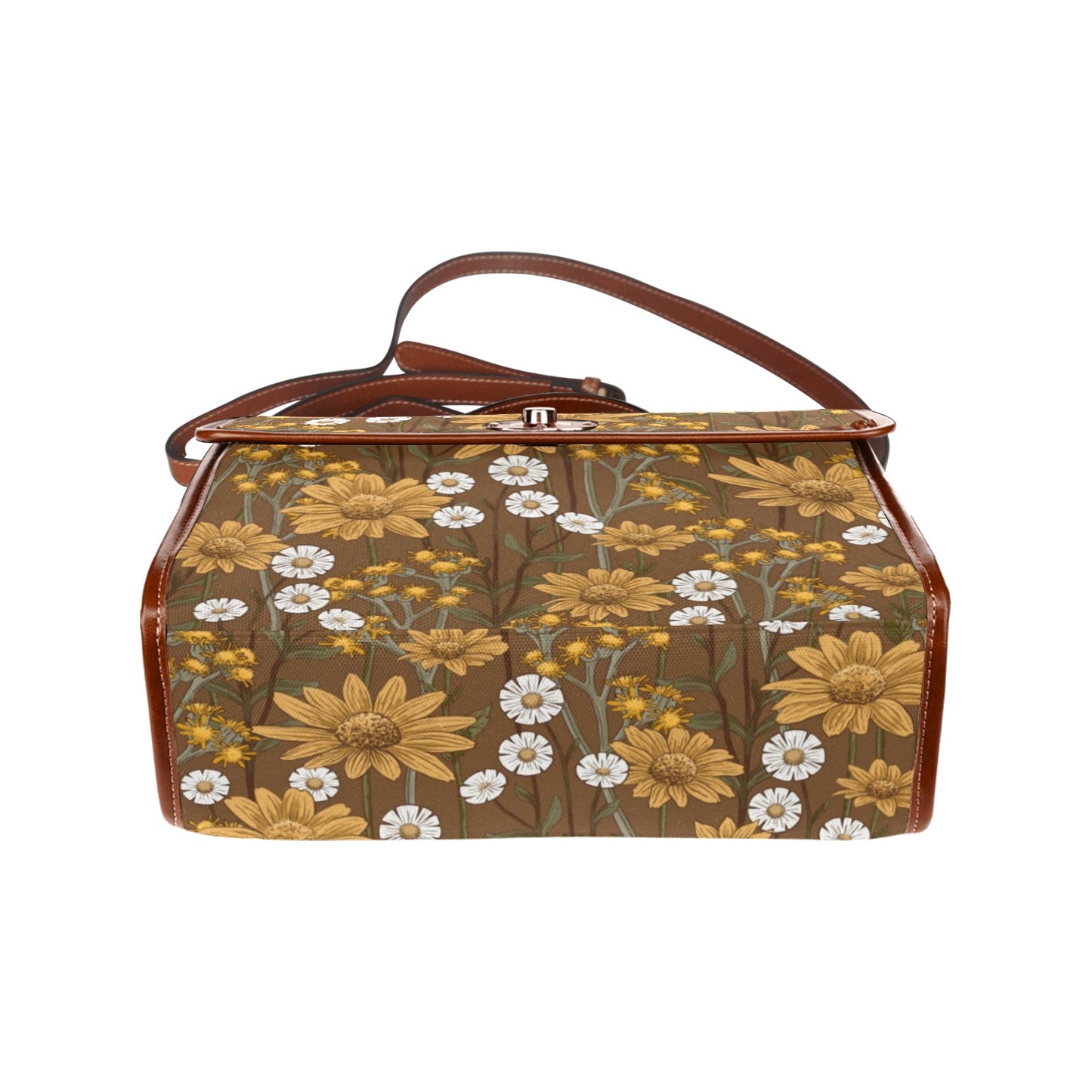Brown Floral Cottagecore Crossbody Purse Satchel Hand Bag